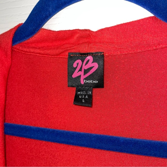 2B BEBE SLEEVELESS PLUNGING CROSSOVER Wrap Red Top Size Small - Picture 2 of 7